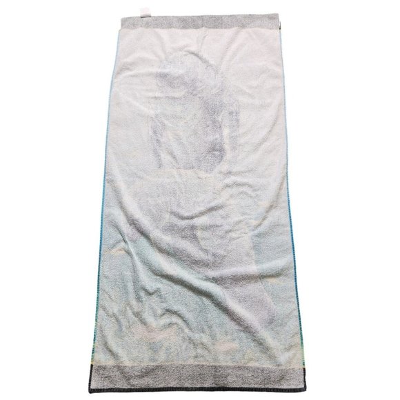 Manatees Zoo Souvenir Vintage Beach Towel Blue Yellow Fish 100% Cotton - Picture 2 of 8